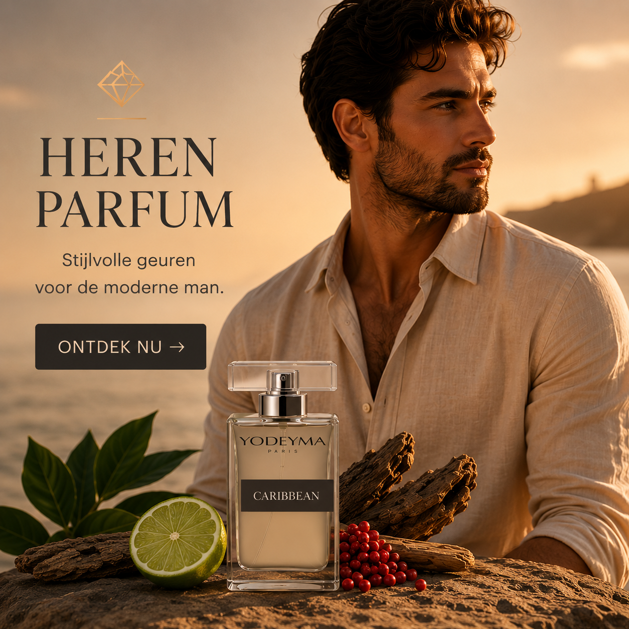 Heren parfum collectie van Yodeyma met frisse en stijlvolle geuren voor mannen
