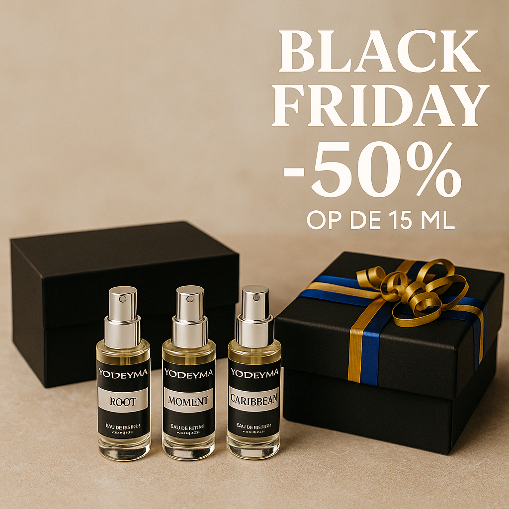 Black Friday deal: 3x Yodeyma herenparfum 15 ml voor €14,95. Perfect als cadeau of om te testen. Beperkte voorraad – OP=OP!